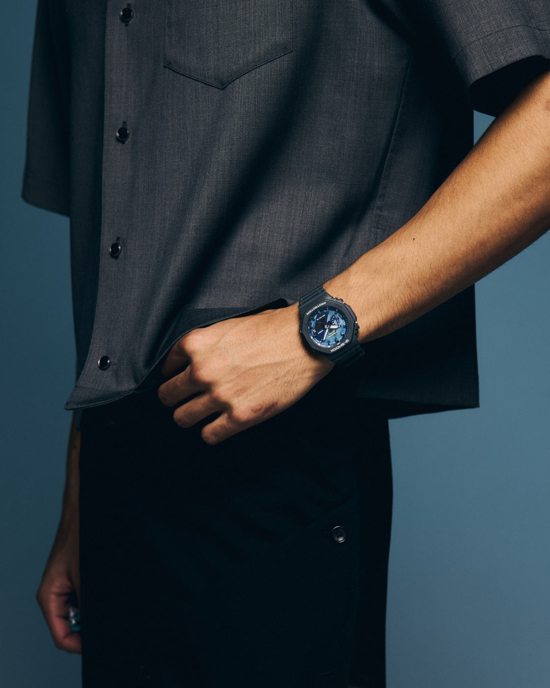 CASIO G-SHOCK GA-2100AS-2ADR STANDARD ANALOG-DIGITAL BLUE MEN WATCH