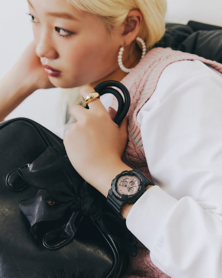 CASIO BABY-G BA-130-1A4DR ANALOG-DIGITAL BLACK PINK WOMEN WATCH