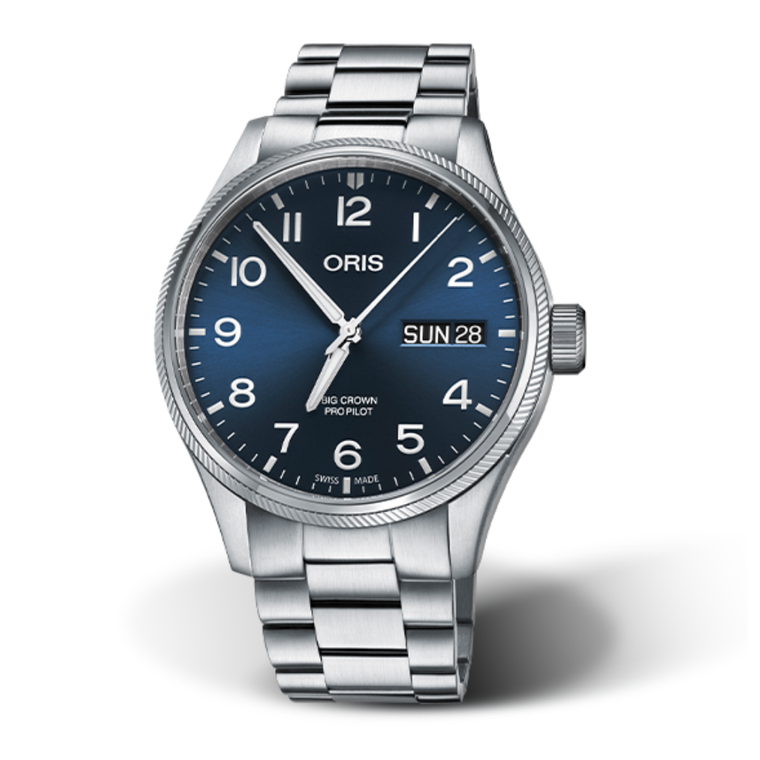 ORIS BIG CROWN 752 7698 4065-07 8 22 19 PROPILOT BIG DAY DATE MECHANICAL MEN WATCH