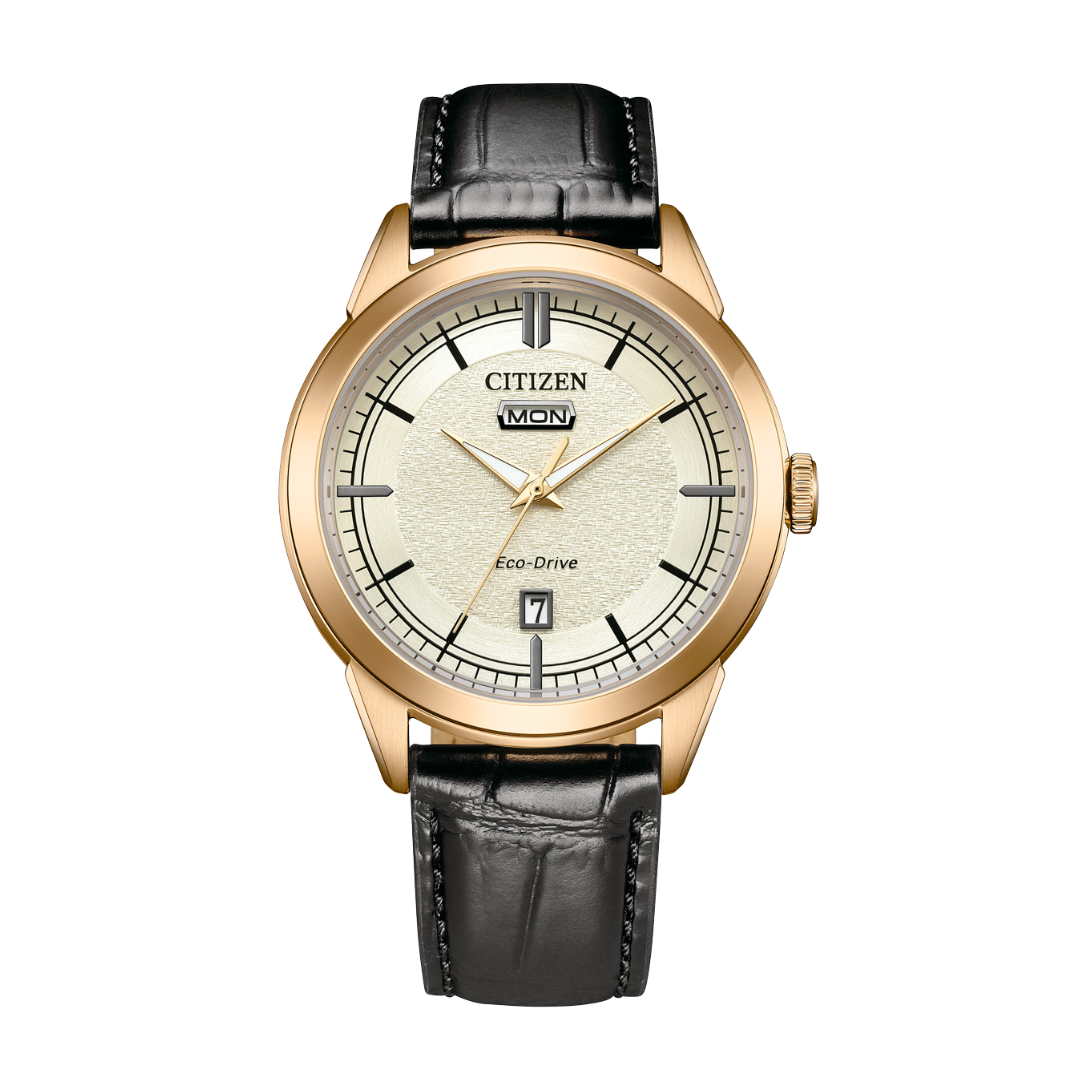 時計 Citizen Eco-Drive Citizen AW0153-04A Eco-Drive White Dial Day-Date Leather | City