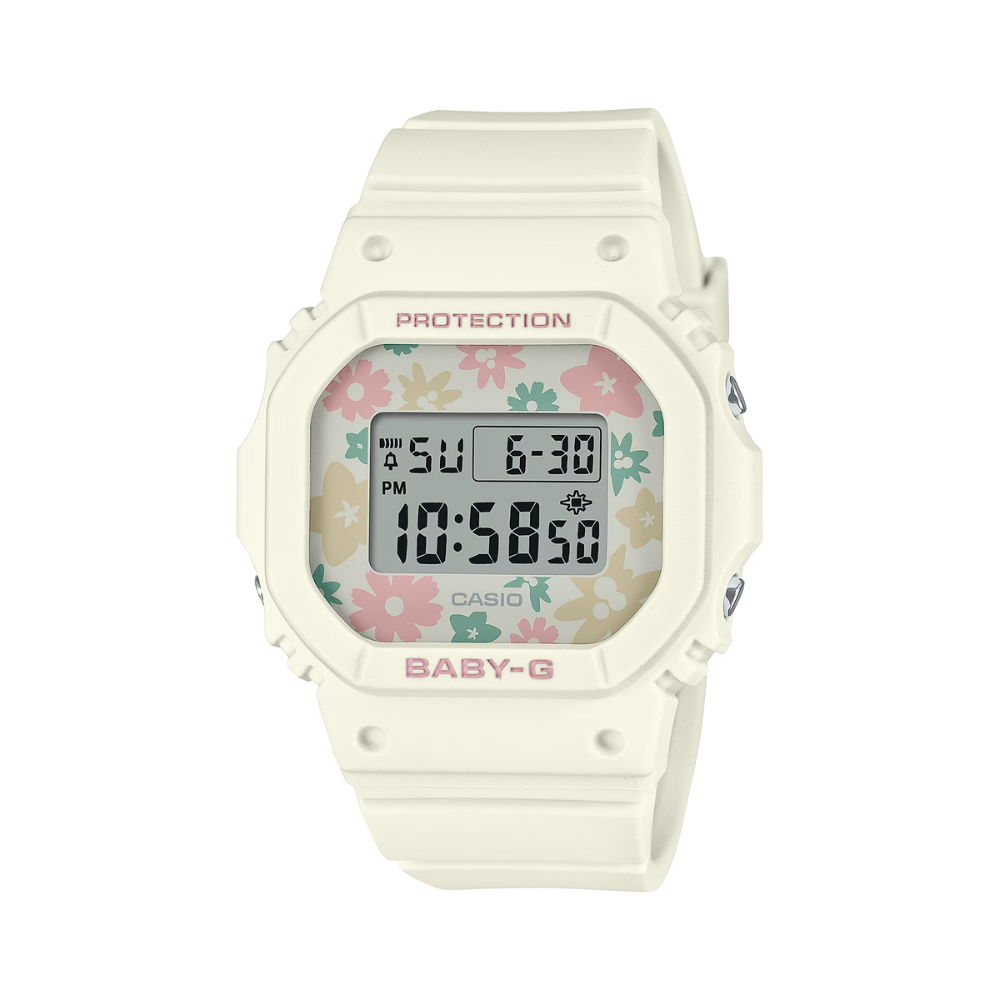 CASIO BABY G BGD 565RP 7DR FLORAL THEME CREAM WOMEN WATCH CITY
