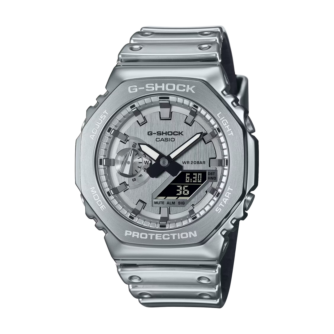 Casio G-Shock G-Steel GM-2100YM-8ADR Fine Metallic Analog-Digital Silver Watch