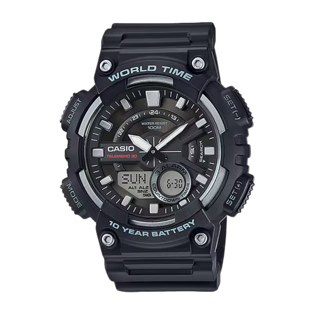 CASIO GENERAL AEQ-110W-1AVDF ANALOG-DIGITAL BLACK MEN WATCH