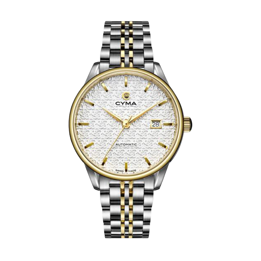 CYMA CLASSIC W02 00801 001 AUTOMATIC STAINLESS STEEL TWO TONE MEN WATCH