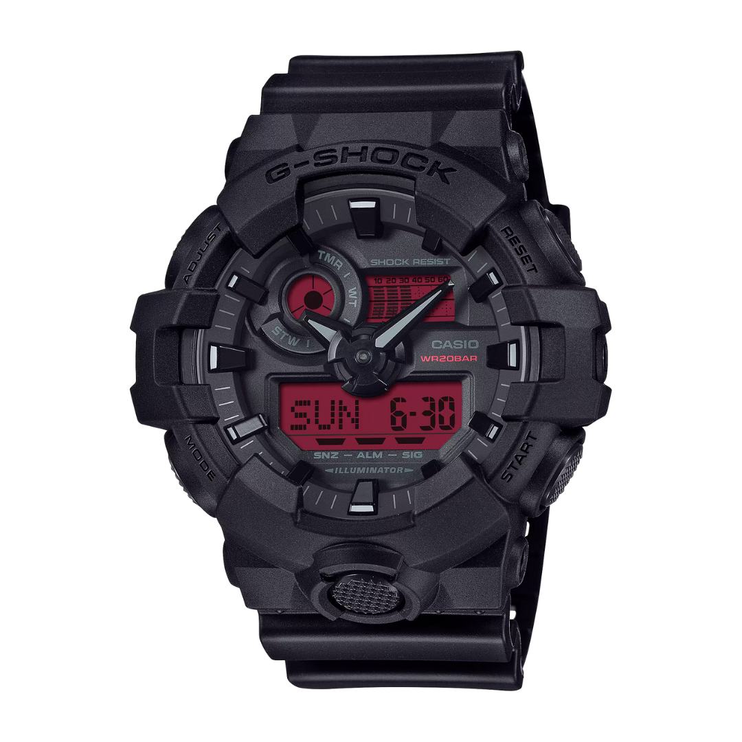 Casio G-Shock GA-700BBR-1ADR Black Red Watch | City Chain