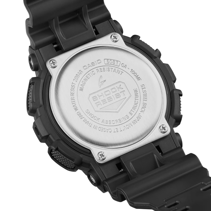 CASIO G-SHOCK GA-100MF-1ADR SPECIAL COLOR ANALOG-DIGITAL BLACK MEN WATCH