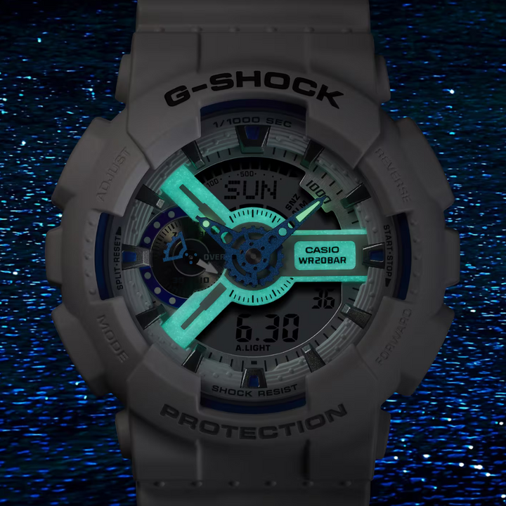 CASIO G-SHOCK GA-110HDS-7ADR STANDARD ANALOG-DIGITAL WHITE WATCH