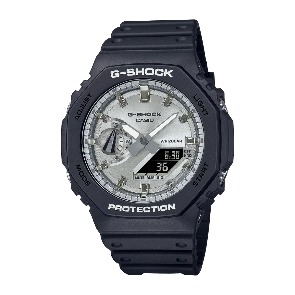 G shock black and best sale silver