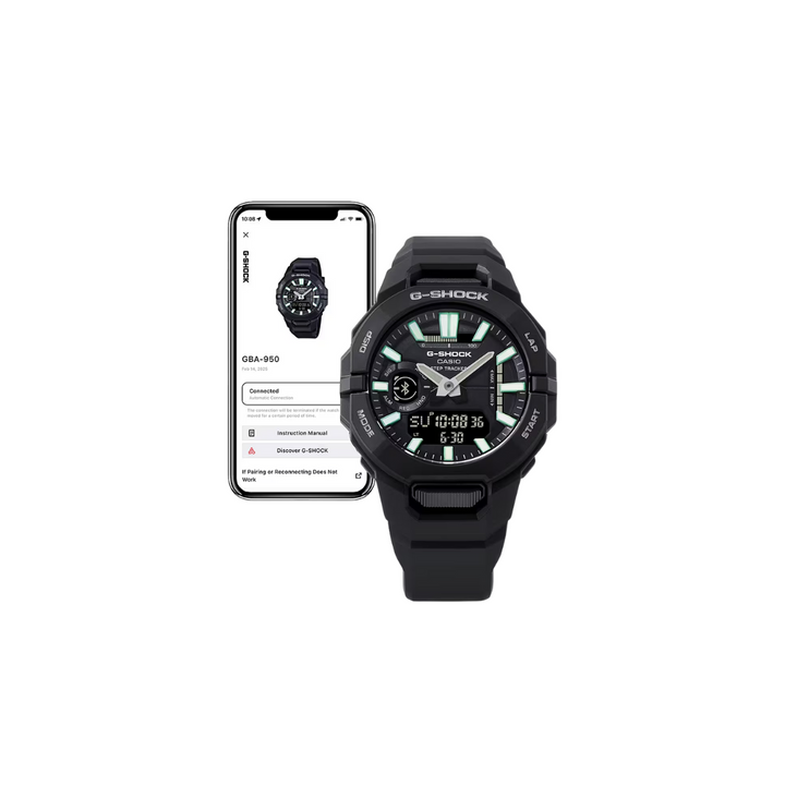 CASIO G-SHOCK G-SQUAD SPORTS GBA-950-1ADR ANALOG-DIGITAL BLACK WATCH