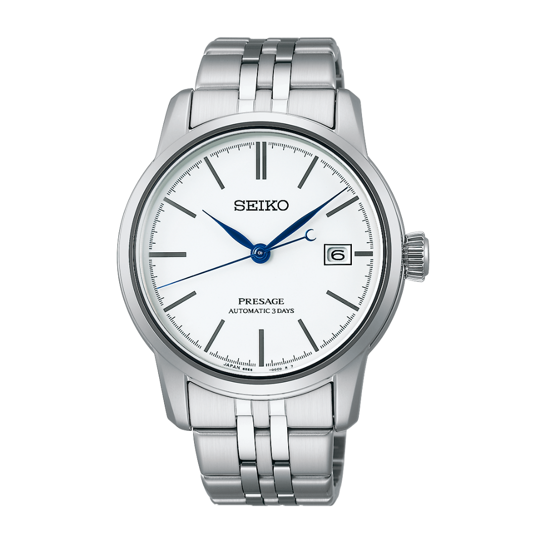Seiko Presage SPB403J1 Pure White Enamel Men Watch City Chain