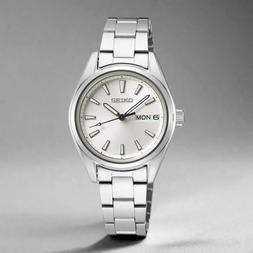 SEIKO SUR349P1 QUARTZ ANALOG 3 HANDS DATE WOMEN WATCH