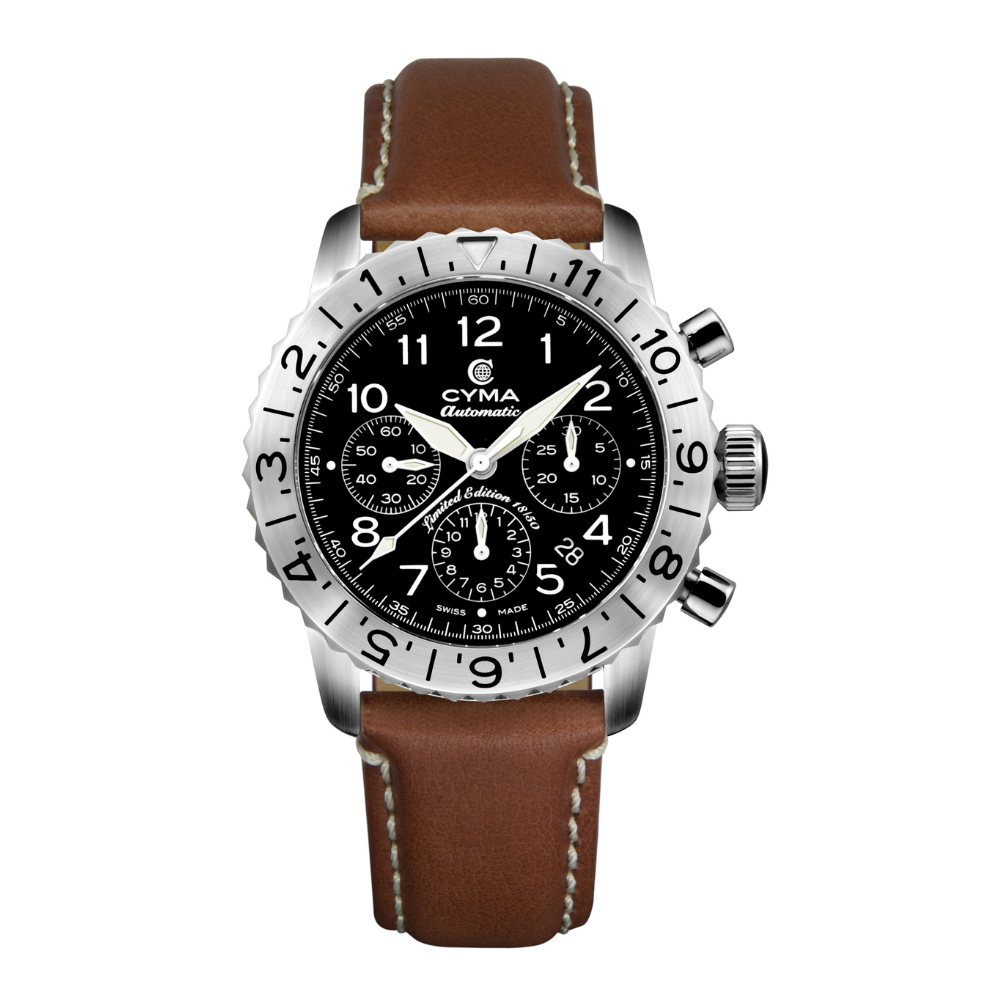 CYMA W02 00684 001BR GRAND MAESTRO THE PILOT LIMITED EDITION AUTOMATIC CHRONOGRAPH MEN WATCH