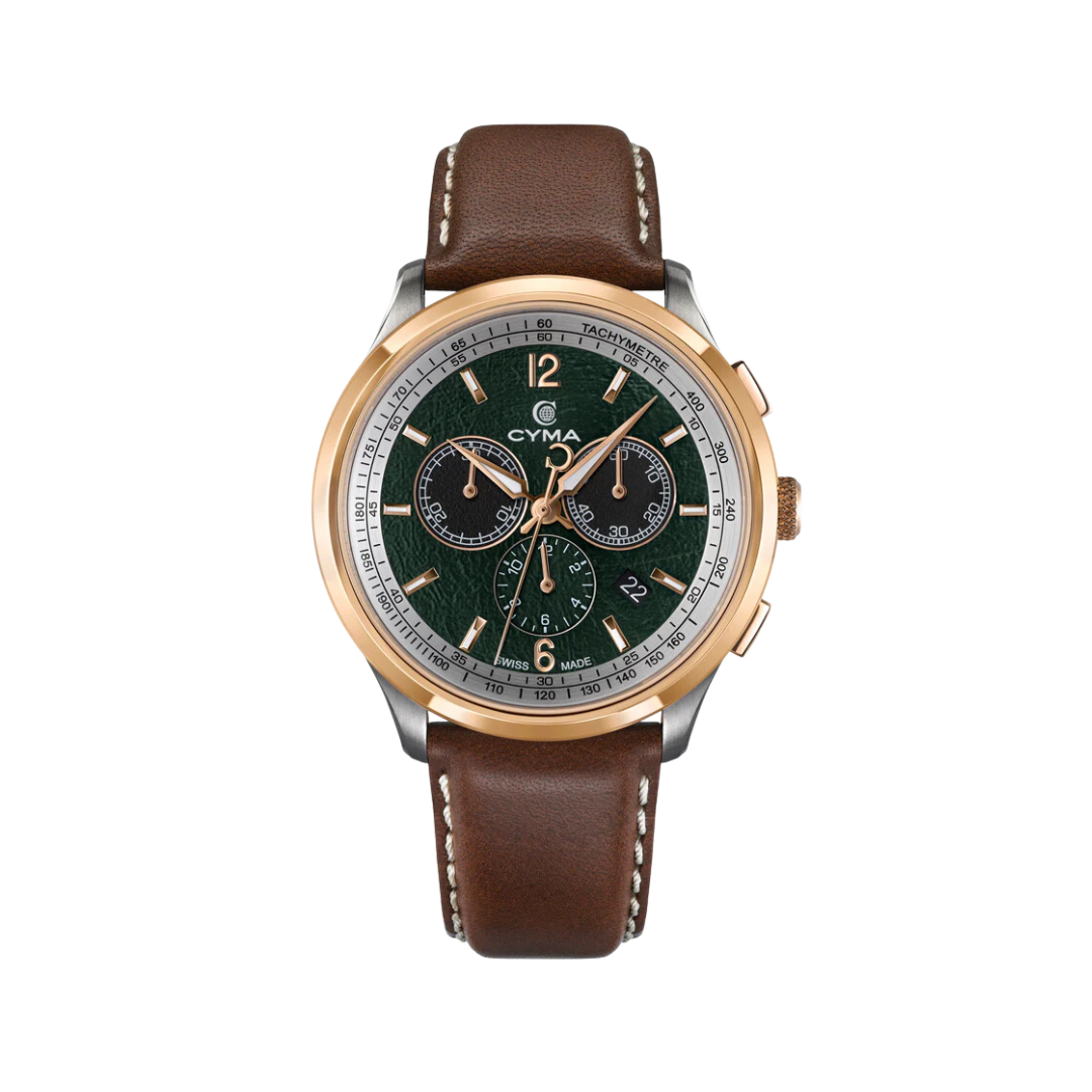 CYMA W02-00812-006 CHAMPION CHRONOGRAPH QUARTZ BROWN LEATHER