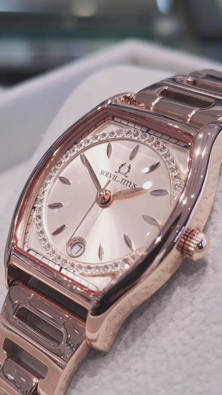 SOLVIL ET TITUS BARISTA W06-03326-012 3 HANDS DATE QUARTZ WOMEN WATCH