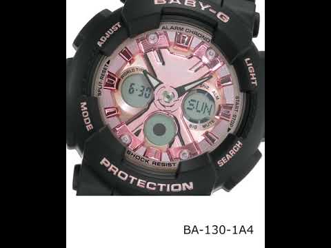 CASIO BABY-G BA-130-1A4DR ANALOG-DIGITAL BLACK PINK WOMEN WATCH