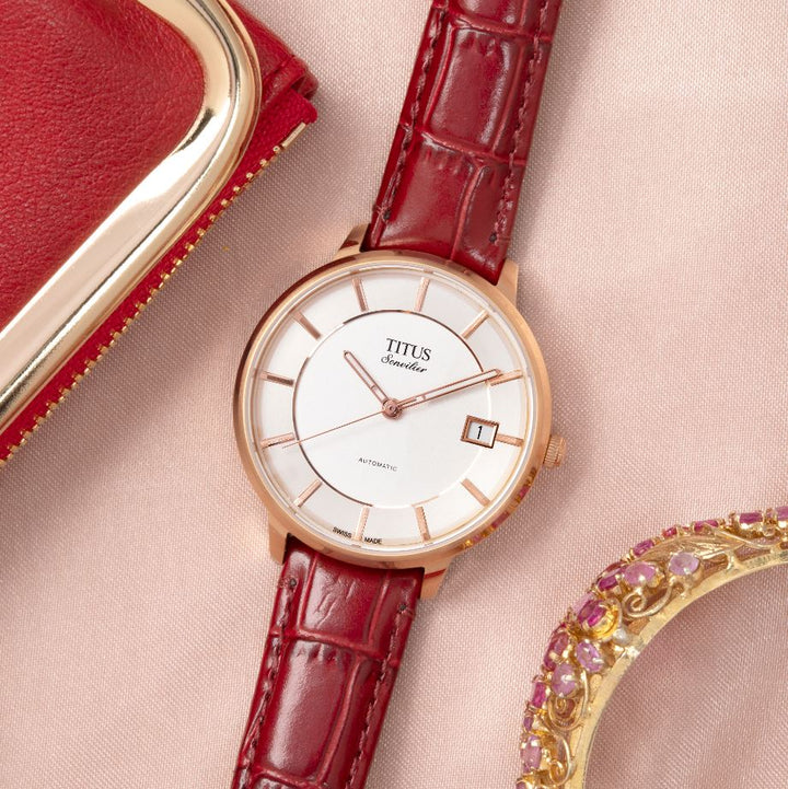 SOLVIL ET TITUS SONVILIER W06-03181-004 3 HANDS DATE AUTOMATIC WOMEN WATCH