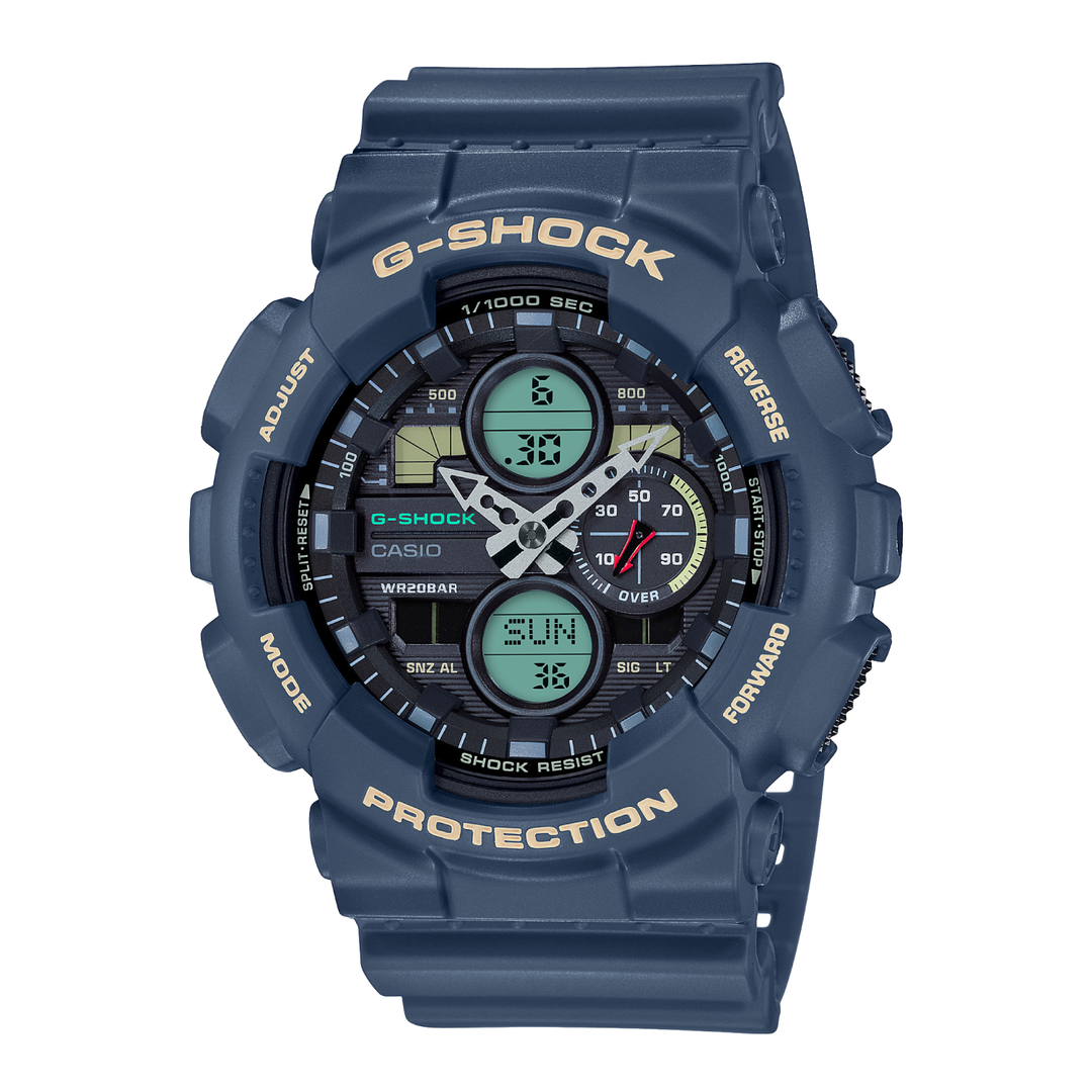 CASIO G-SHOCK GA-140-2ADR STANDARD ANALOG-DIGITAL BLUE WATCH