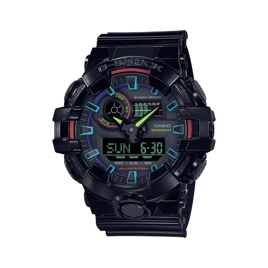 CASIO G SHOCK GA 700RGB 1ADR VIRTUAL RAINBOW ANALOG DIGITAL BLACK