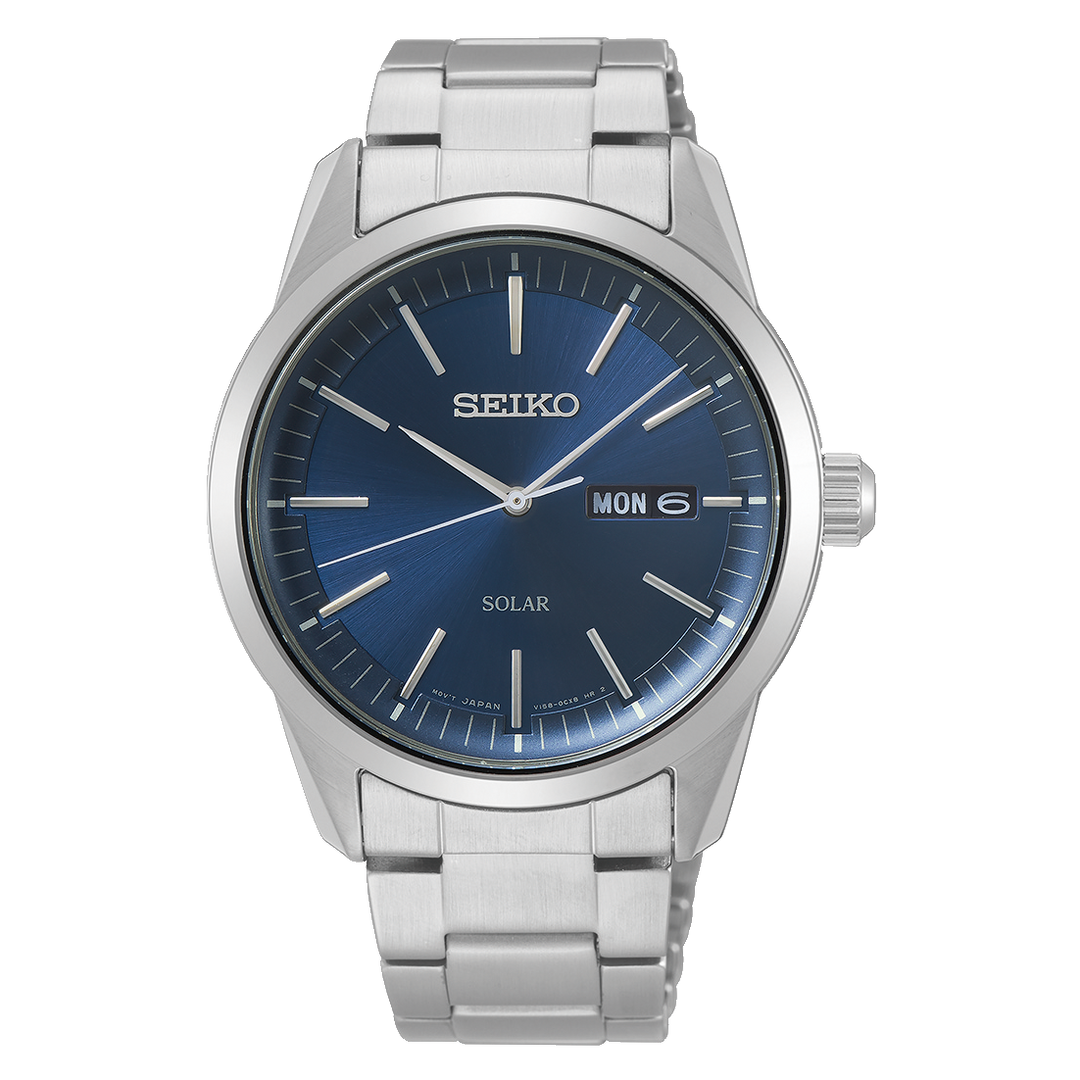SEIKO SNE525P1 SOLAR 3 HANDS DATE MEN WATCH