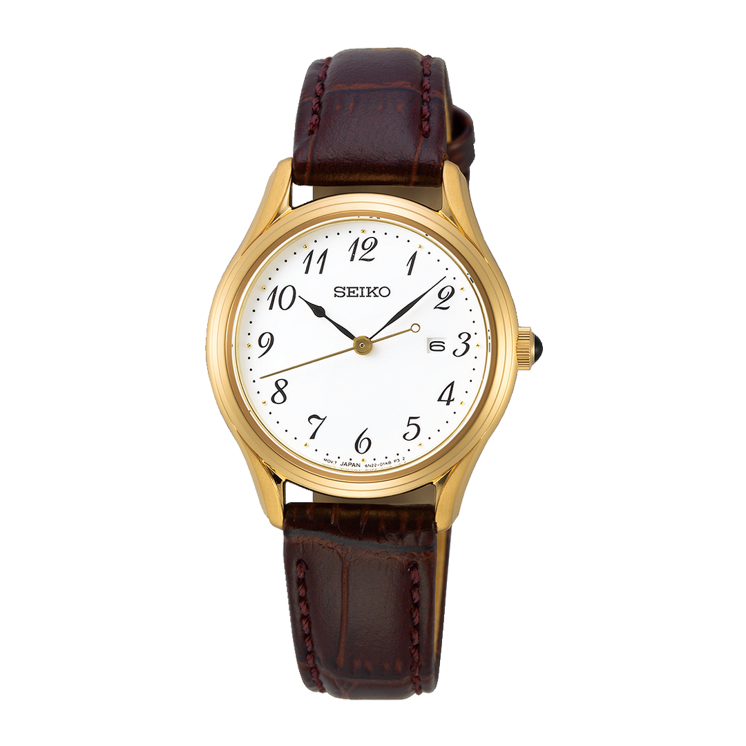SEIKO SUR638P1 QUARTZ ANALOG 3 HANDS DATE WOMEN WATCH