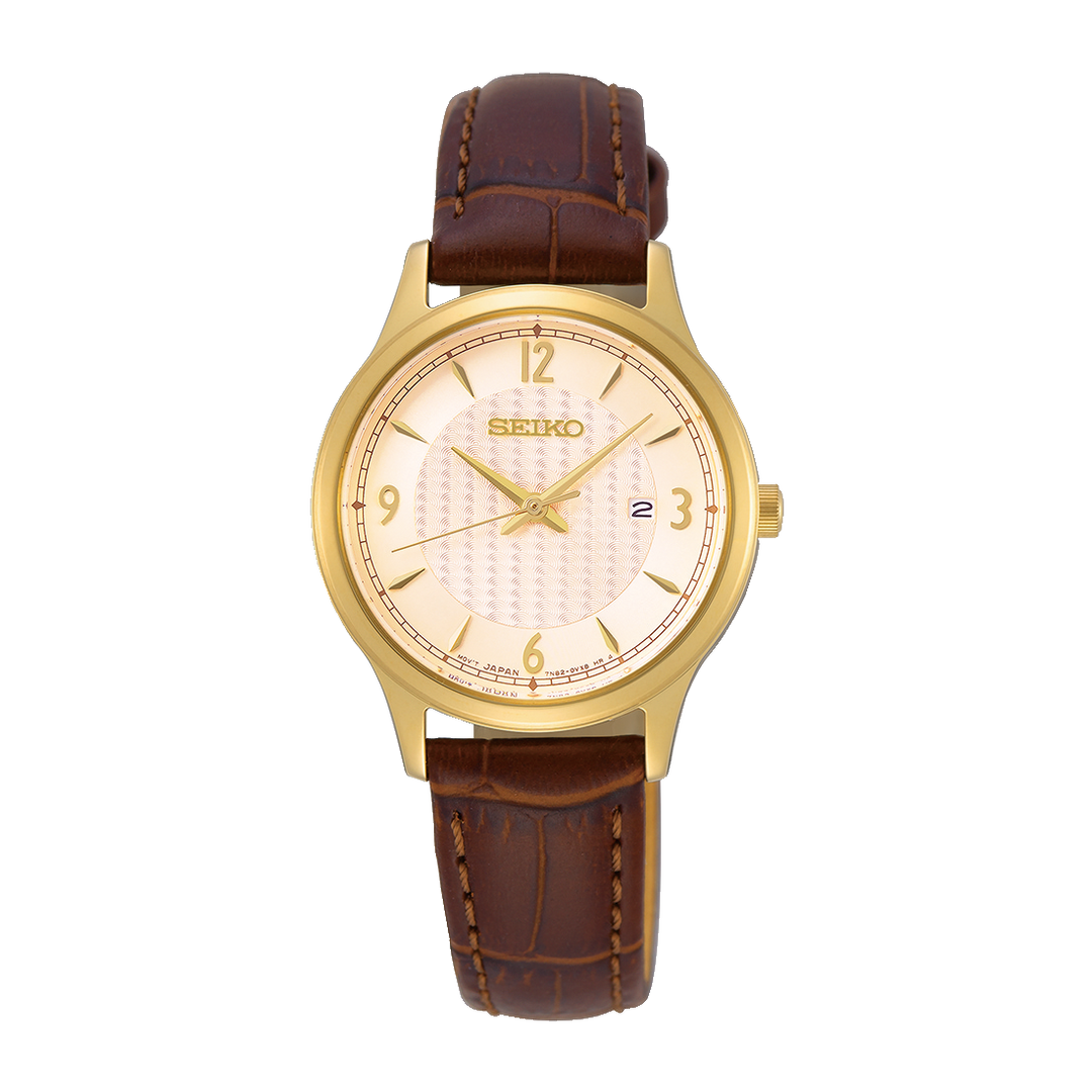 SEIKO SXDG96P1 QUARTZ ANALOG 3 HANDS DATE WOMEN WATCH