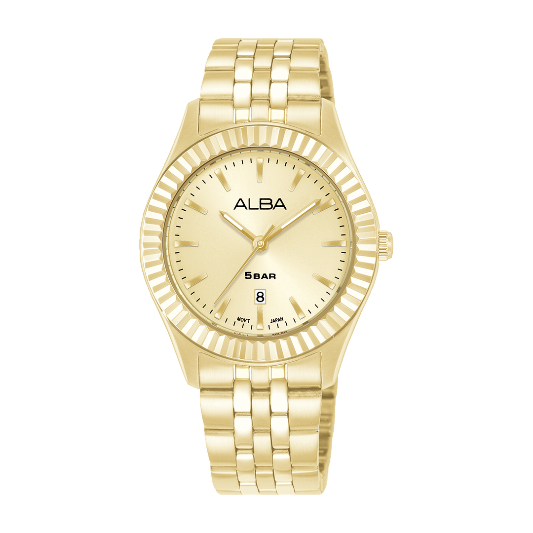 ALBA AH7FF4X FASHION QUARTZ LIGHT CHAMPAGNE DIAL WOMEN WATCH