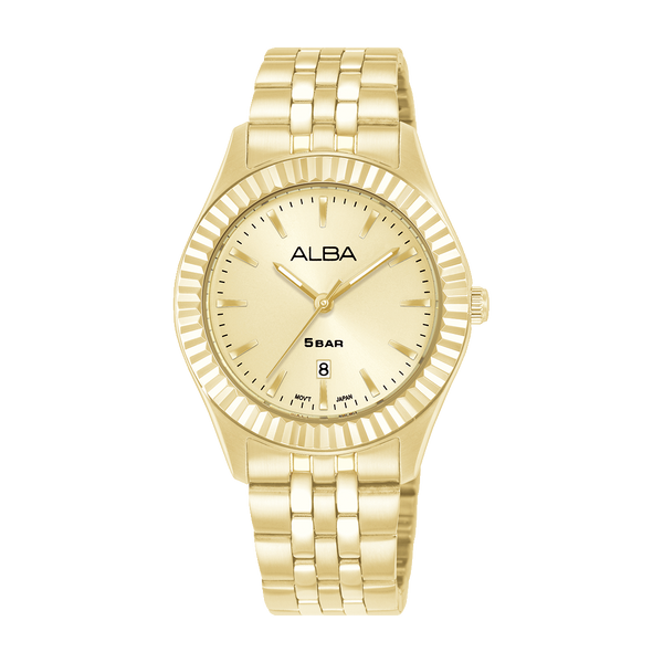 ALBA AH7FF4X FASHION QUARTZ LIGHT CHAMPAGNE DIAL WOMEN WATCH