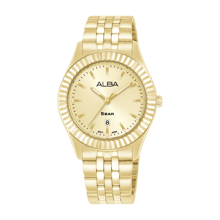 ALBA AH7FF4X FASHION QUARTZ LIGHT CHAMPAGNE DIAL WOMEN WATCH