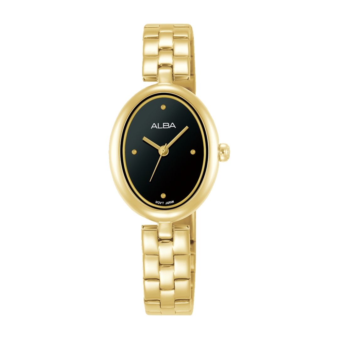 ALBA AH8918X FASHION QUARTZ BLACK POLISHED DIAL WOMEN WATCH