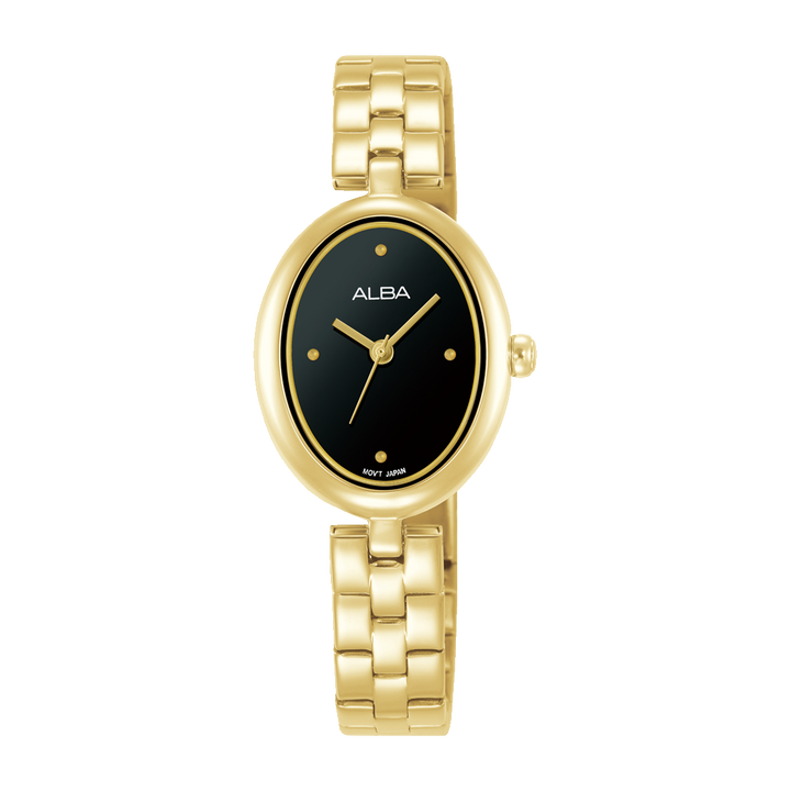 ALBA AH8918X FASHION QUARTZ BLACK POLISHED DIAL WOMEN WATCH