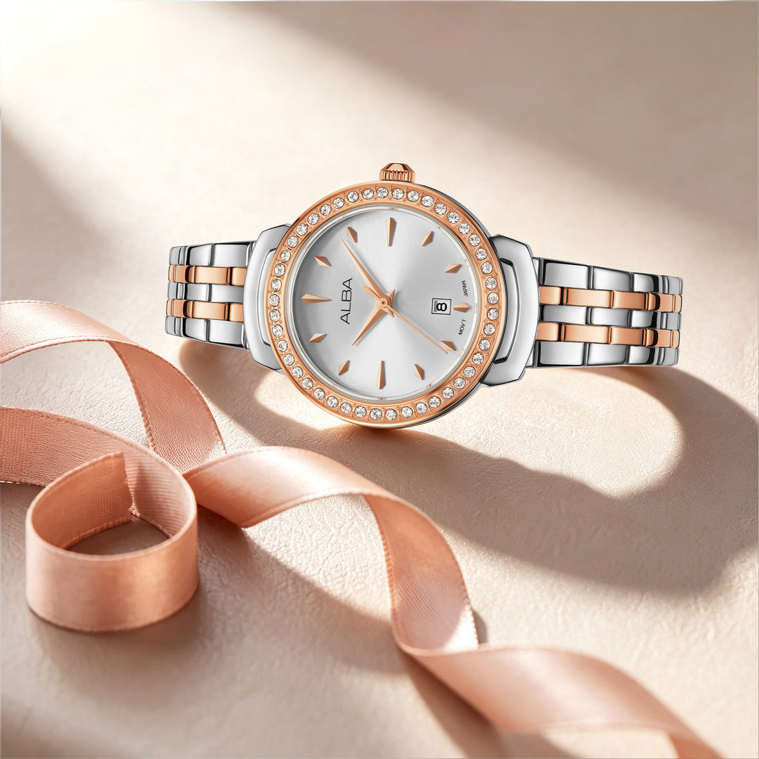 ALBA AH7FC4X FASHION QUARTZ SILVER WHITE DIAL WOMEN WATCH