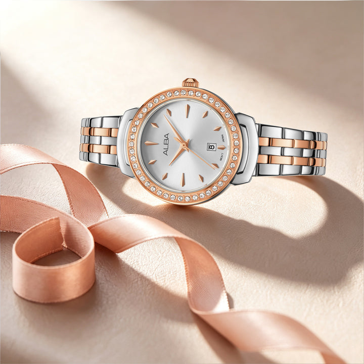 ALBA AH7FC4X FASHION QUARTZ SILVER WHITE DIAL WOMEN WATCH