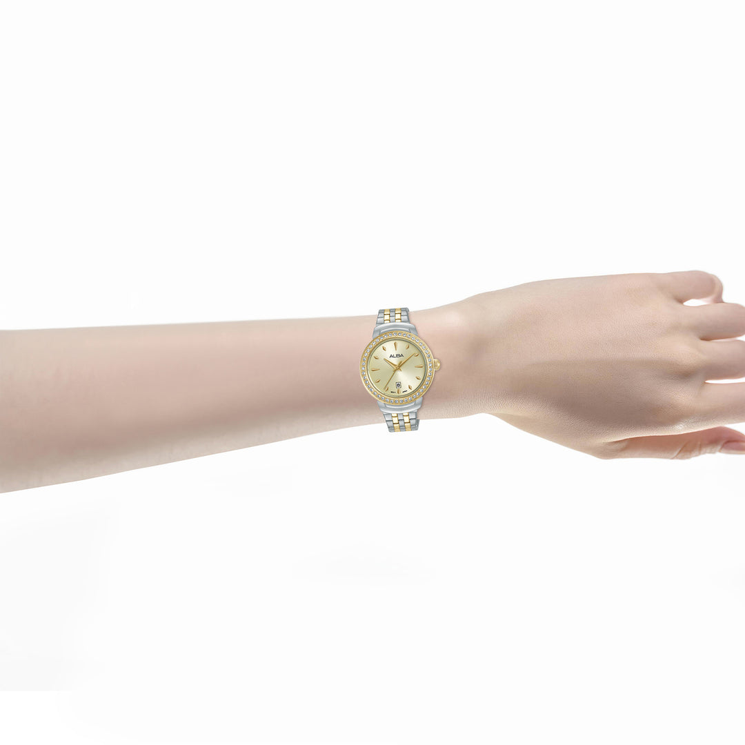 ALBA AH7FC6X FASHION QUARTZ LIGHT CHAMPAGNE DIAL WOMEN WATCH