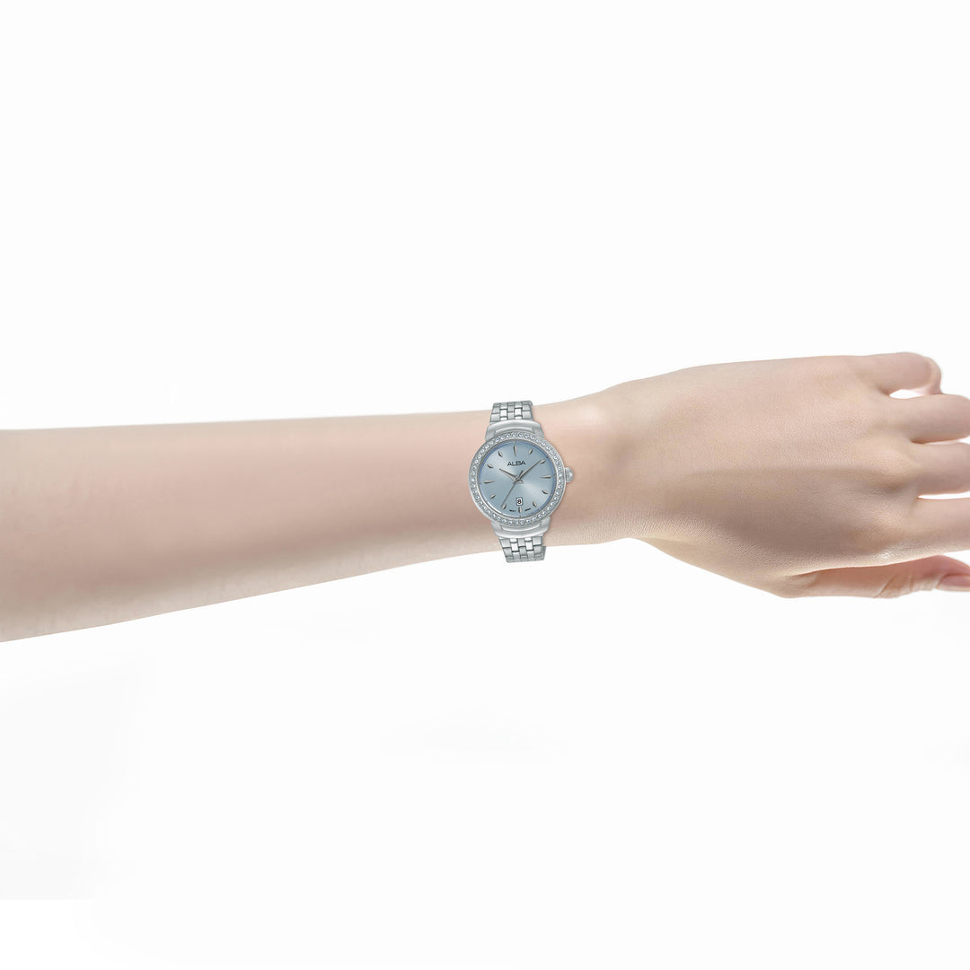 ALBA AH7FD1X FASHION QUARTZ LIGHT BLUE DIAL WOMEN WATCH