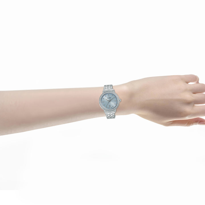 ALBA AH7FD1X FASHION QUARTZ LIGHT BLUE DIAL WOMEN WATCH