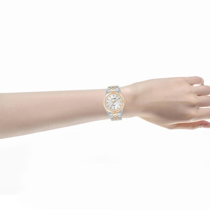 ALBA AH7FF6X FASHION QUARTZ SILVER WHITE DIAL WOMEN WATCH