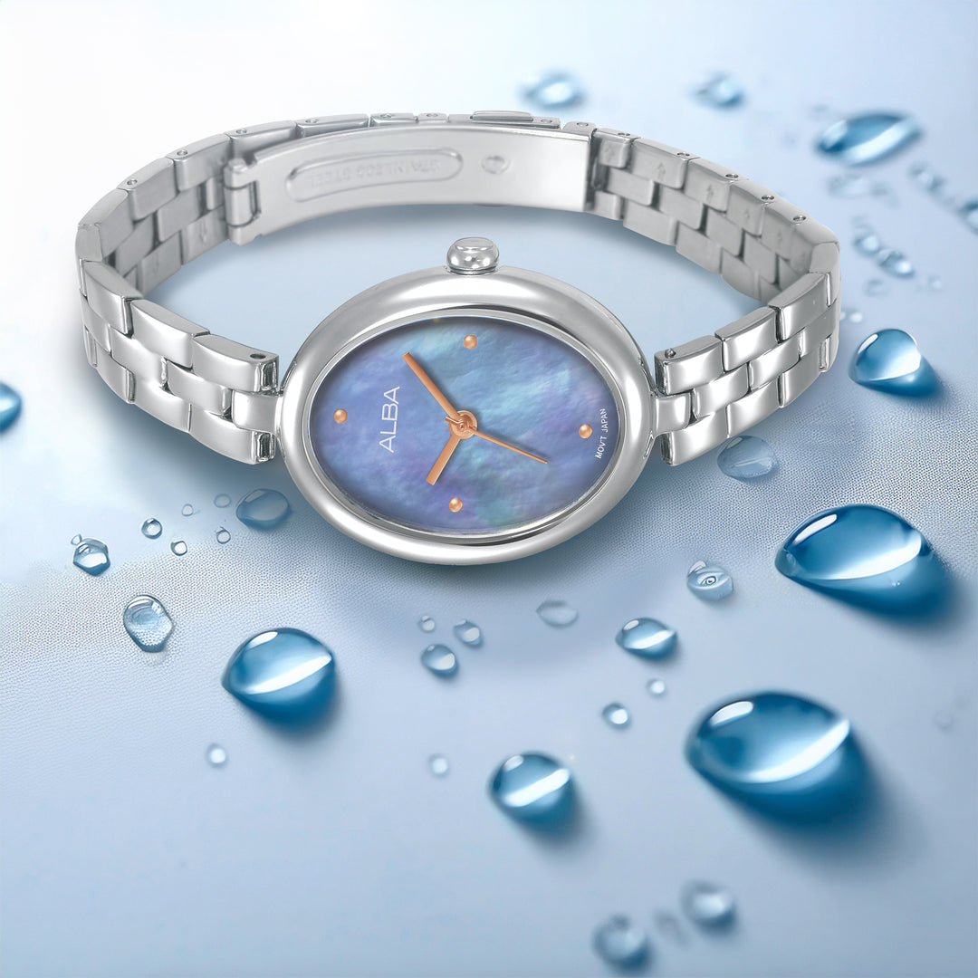 ALBA AH8923X FASHION QUARTZ BLUE MOTHER OF PEARL DIAL WOMEN WATCH