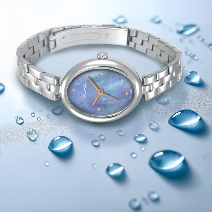 ALBA AH8923X FASHION QUARTZ BLUE MOTHER OF PEARL DIAL WOMEN WATCH