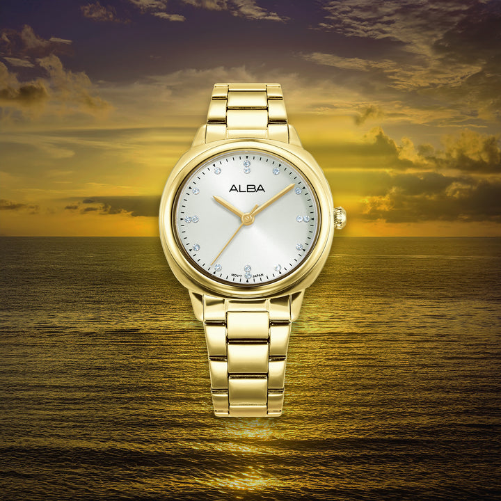 ALBA AH8926X FASHION QUARTZ SILVER WHITE DIAL WOMEN WATCH