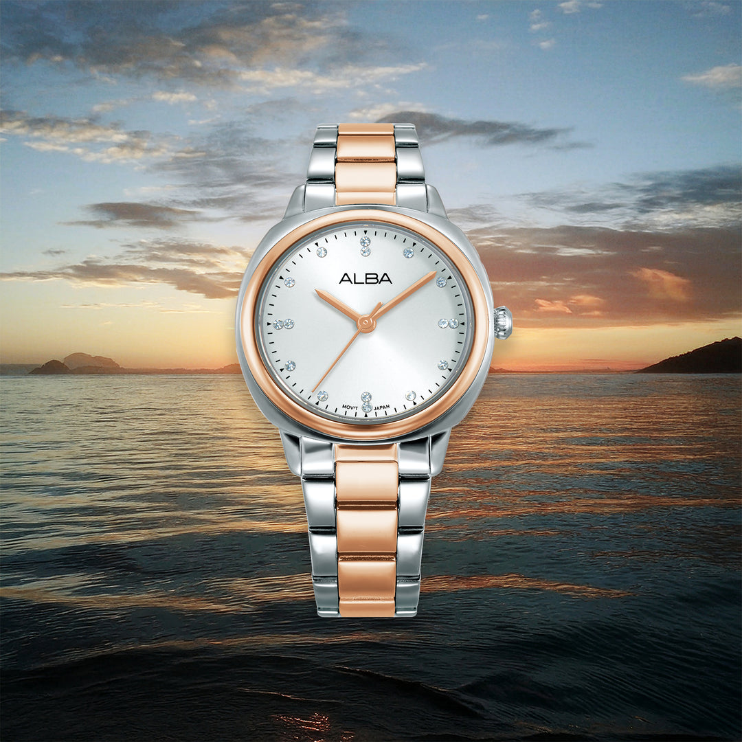 ALBA AH8928X FASHION QUARTZ SILVER WHITE DIAL WOMEN WATCH
