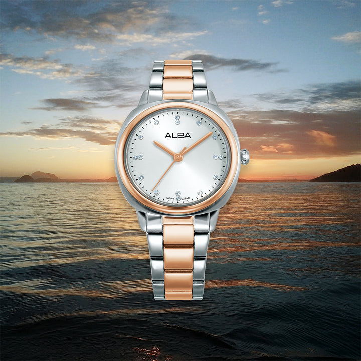 ALBA AH8928X FASHION QUARTZ SILVER WHITE DIAL WOMEN WATCH