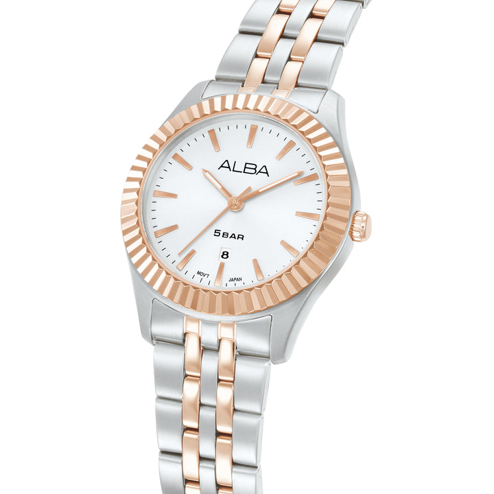 ALBA AH7FF6X FASHION QUARTZ SILVER WHITE DIAL WOMEN WATCH