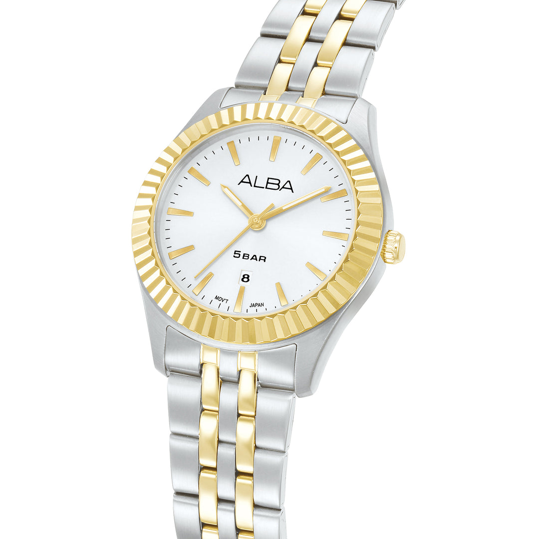 ALBA AH7FF8X FASHION QUARTZ SILVER WHITE DIAL WOMEN WATCH