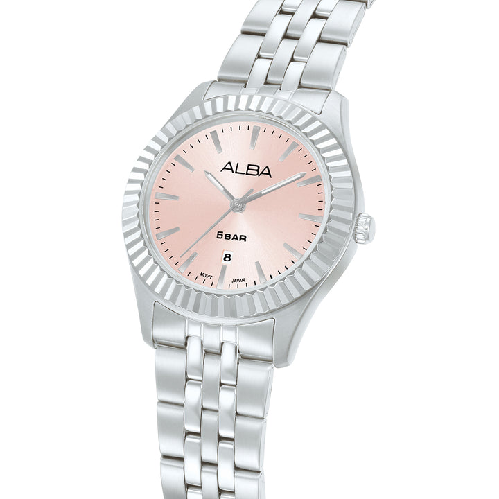 ALBA AH7FG5X FASHION QUARTZ LIGHT PINK DIAL WOMEN WATCH