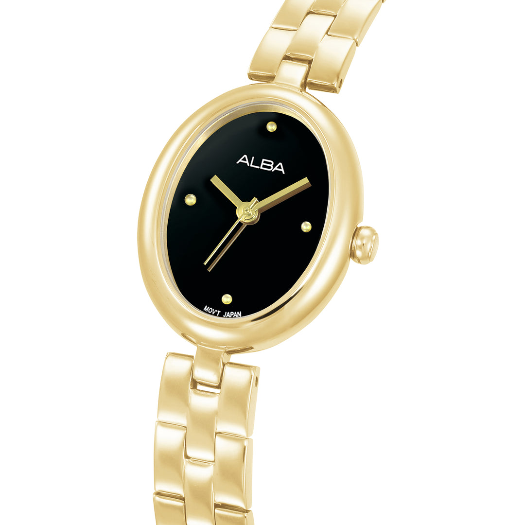 ALBA AH8918X FASHION QUARTZ BLACK POLISHED DIAL WOMEN WATCH