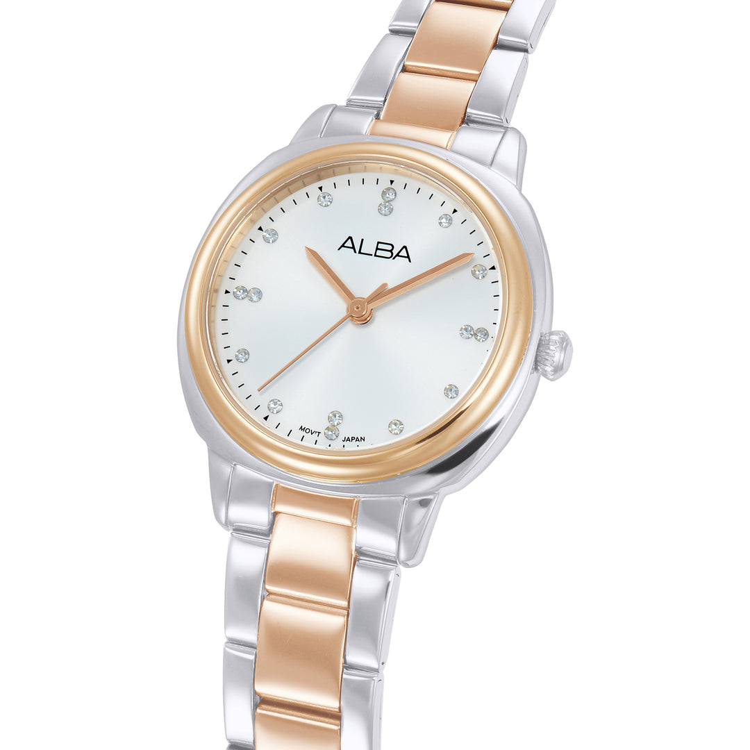 ALBA AH8928X FASHION QUARTZ SILVER WHITE DIAL WOMEN WATCH