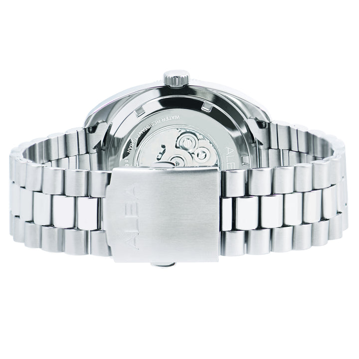 ALBA AL4821X MECHANICAL AUTOMATIC DAY-DATE SILVER GREY DIAL MEN WATCH