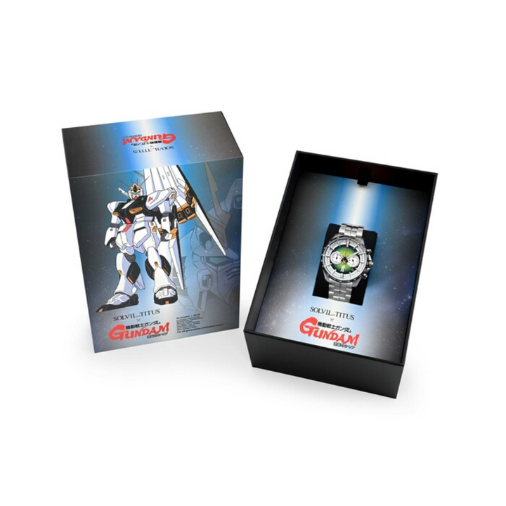 SOLVIL ET TITUS X MOBILE SUIT GUNDAM 'v GUNDAM' W06-03330-001 LIMITED EDITION SABER CHRONOGRAPH QUARTZ MEN WATCH