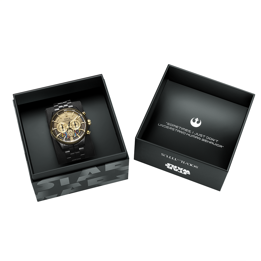 SOLVIL ET TITUS X STAR WARS 'C-3PO' W06-03365-004 LIMITED EDITION SABER CHRONOGRAPH QUARTZ MEN WATCH