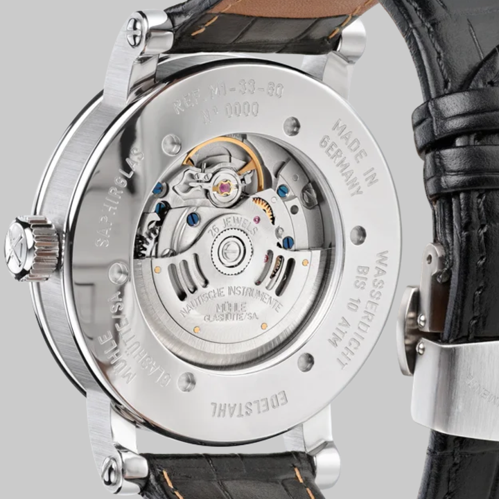 MÜHLE-GLASHÜTTE TEUTONIA II DAY/DATE M1-33-65-MB AUTOMATIC METAL STRAP MEN WATCH